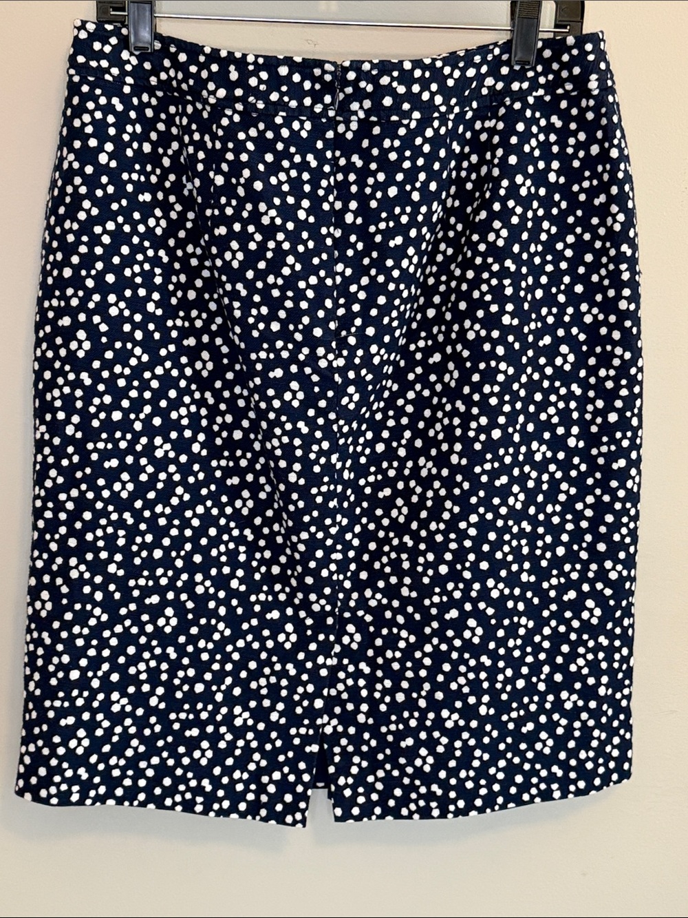 Talbots Navy Polka Dot Side-Button Pencil Skirt - Size 12 - Picture 5 of 6